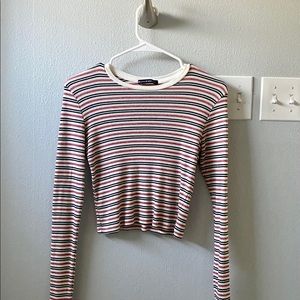 Brandy Melville Striped Cropped Tee Size S